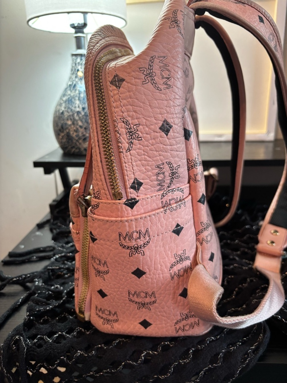 Authentic MCM Dual Stark Backpack in Soft Pink Visetos - Picture 2 of 15